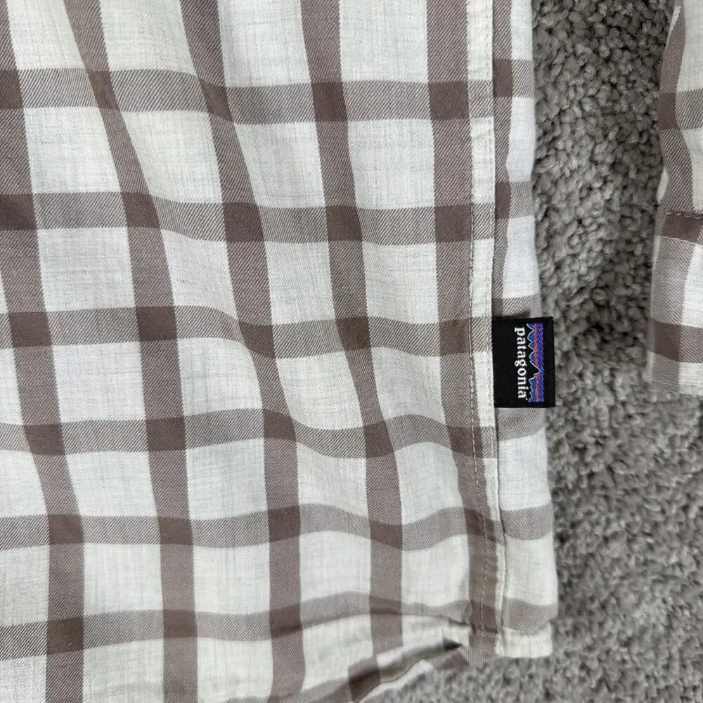 Patagonia Shirt Mens L Brown Plaid Long Sleeve in Conversion Fjord Flannel 53838